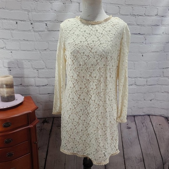 FRENCH Connection Cream Lace Long sleeve - Picture 2 of 16